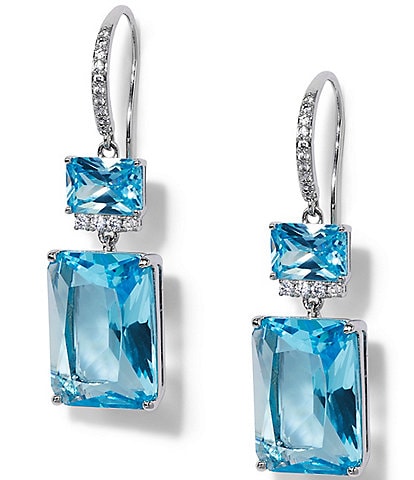 Nadri Macaron Aqua Double Drop Earrings
