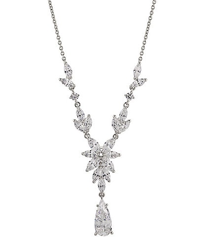 Nadri Midsommar Flower Crystal Y Necklace