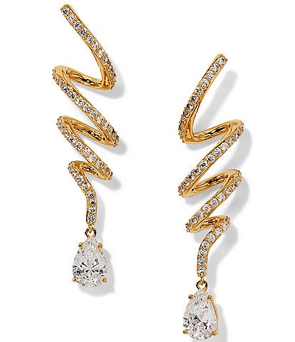 Nadri Muse Twirl Linear Drop Earrings