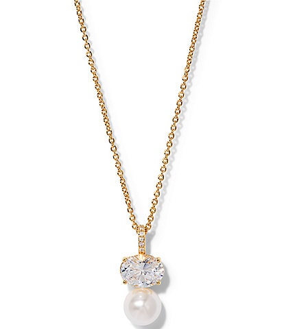 Nadri Nat Beauty Pearl Short Pendant Necklace