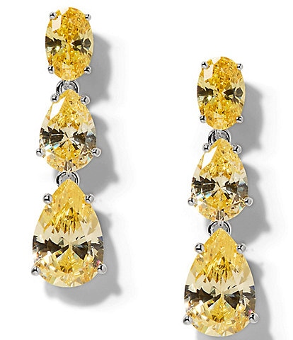 Nadri Nat Beauty Yellow Stone Drop Earrings