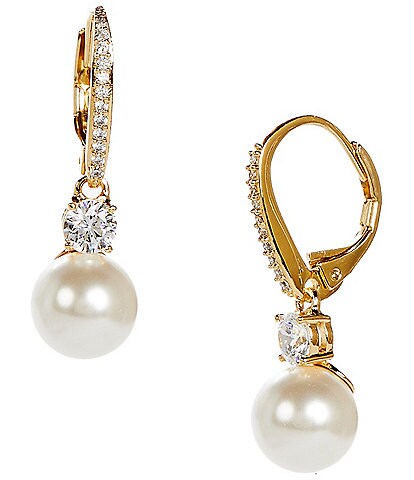 Nadri Faux-Pearl Crystal Drop Earrings