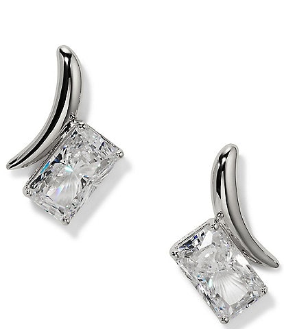 Nadri Phenom Emerald Cut Stud Earrings