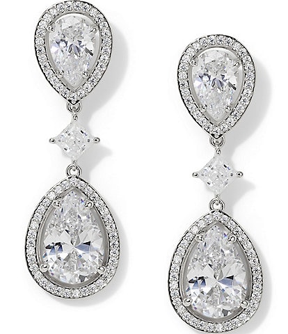 Nadri Radiant Crystal Double Linear Earrings