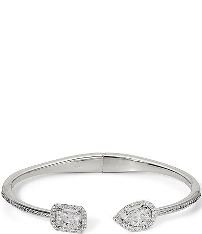 Nadri Radiant Halo Crystal Hinge Bracelet