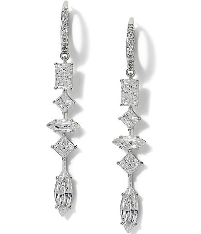 Nadri Rare Crystal Jewels Linear Earrings