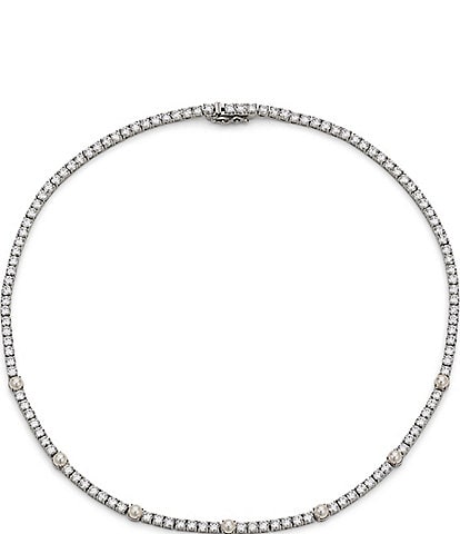 Nadri Tennis Crystal Pearl Collar Necklace