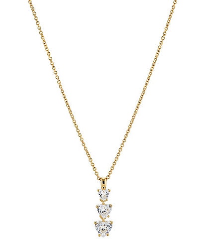 Nadri Triple Hearts Crystal Short Pendant Necklace