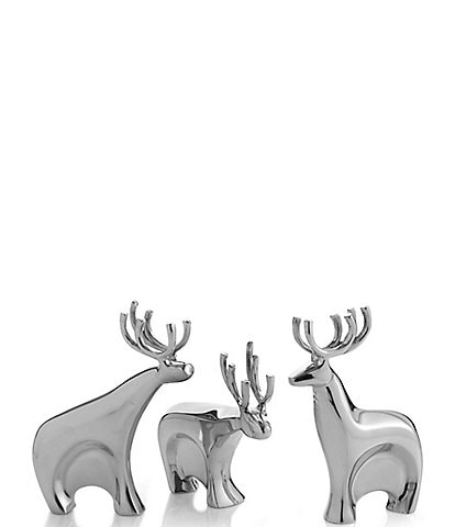 Nambe Dasher Reindeer Figurine Set of 3