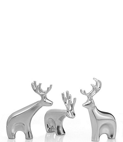 Nambe Miniature Blitzen Reindeers, Set of 3