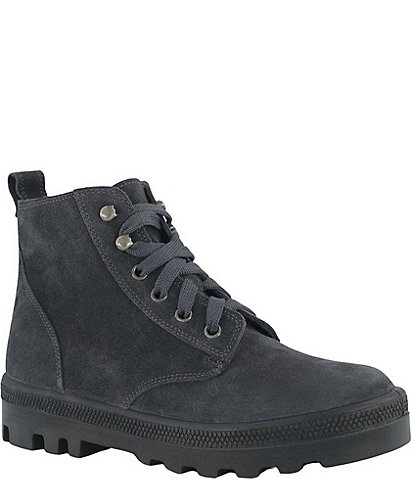 Naot Canoe Suede Lace Up Ankle Combat Booties