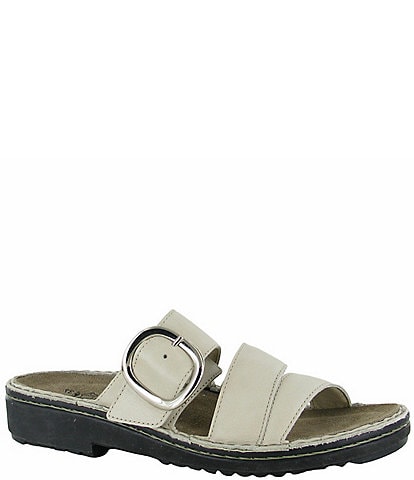 Naot Frey Buckle Leather Slide Sandals