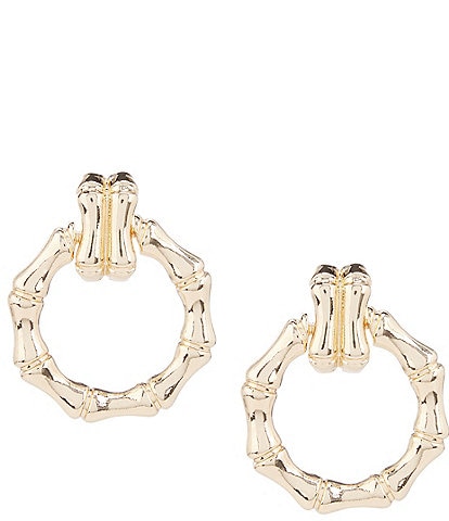 Natasha Accessories Bamboo Resort Doorknocker Drop Earrings
