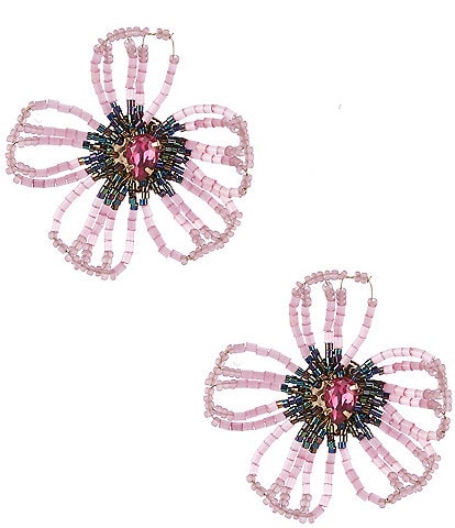 Natasha Accessories Bead Flower Resort Drop Earrings