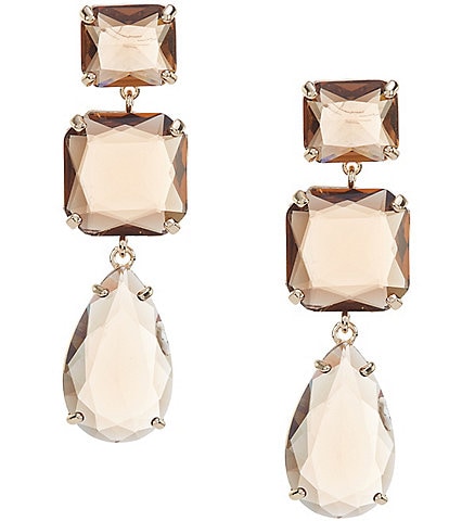 Natasha Accessories Brown Multi Linear Earrings