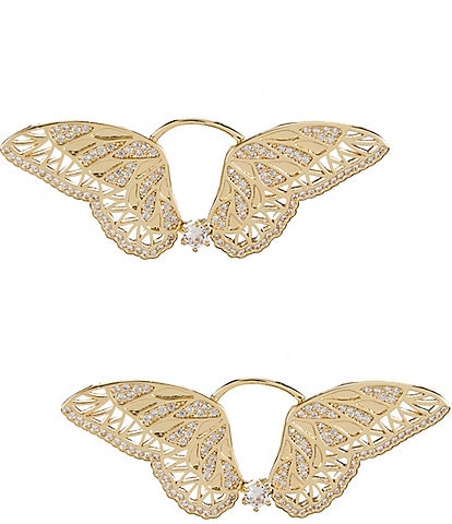 Natasha Accessories Butterfly Half Hoop Earrings