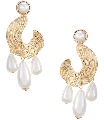 Natasha Accessories C Hoop Drop Earrings