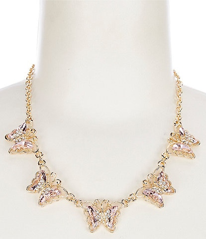 Natasha Accessories Crystal Butterfly Collar Necklace