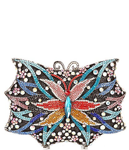 Natasha Accessories Crystal Dragonfly Clutch Bag
