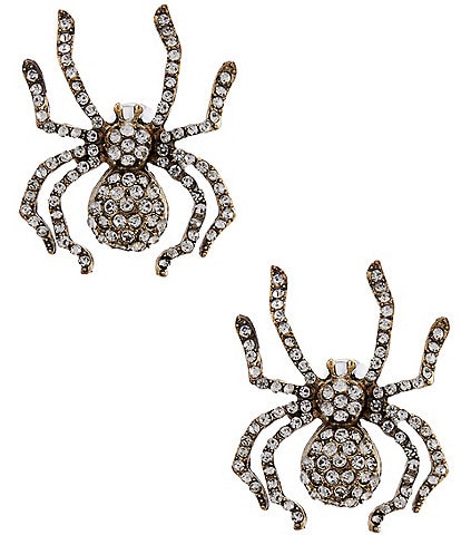 Natasha Accessories Crystal Spider Statement Drop Earrings