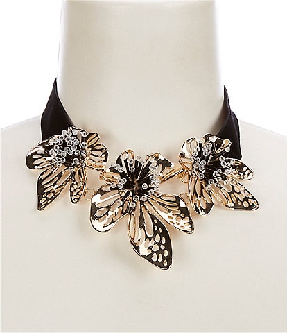 Natasha Accessories Crystal Bee Collar Necklace