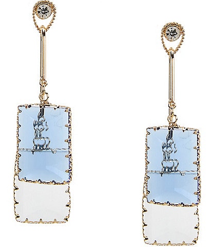 Natasha Accessories CZ Stone Uneven Drop Earrings