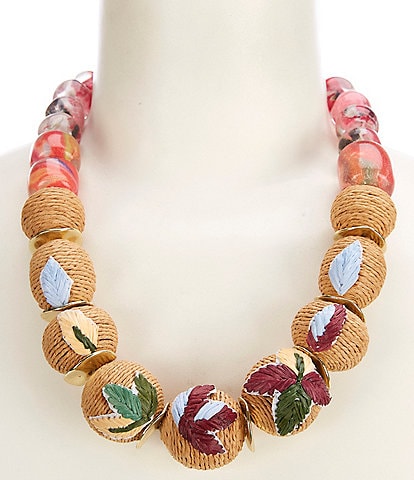 Natasha Accessories Floral Artwork Collar Necklace