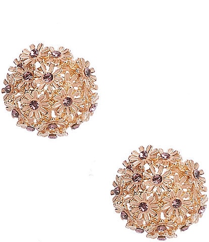 Natasha Accessories Flower Crystal Bouquet Stud Earrings