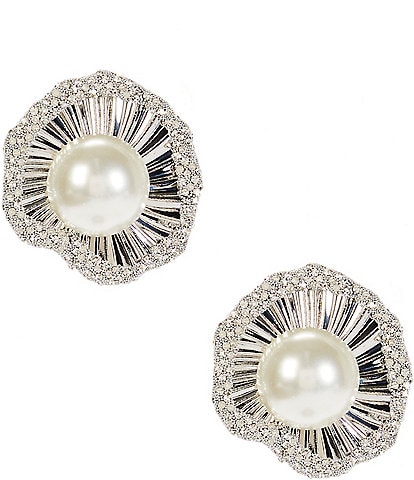 Natasha Accessories Giant Oyster Stud Earrings