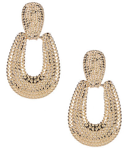 Natasha Accessories Gold Door Knocker Drop Earrings