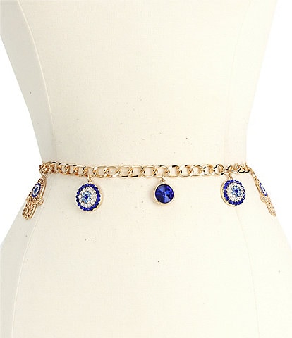 Natasha Accessories Hamsa Drop Chain Charm Belt