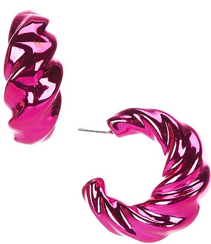 Natasha Accessories Iridescent Twisted Hoop Earrings