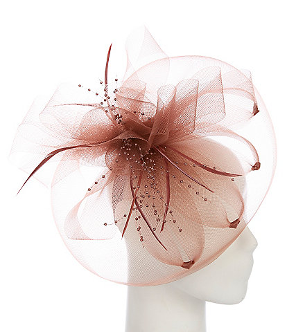Natasha Accessories Large Net Bow with Pearl Fascinator