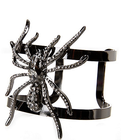 Natasha Accessories Large Spider Rhinestone Cuff Bracelet