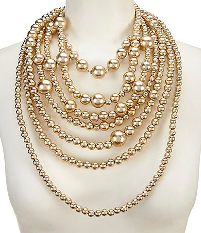 Natasha Accessories Lorrie Short Multi Strand Necklace