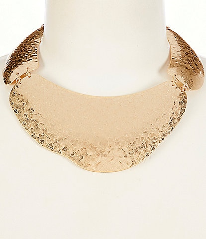 Natasha Accessories Metal Armor Statement Necklace