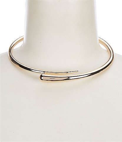 Natasha Accessories Metal Hinge Sculptural Collar Necklace