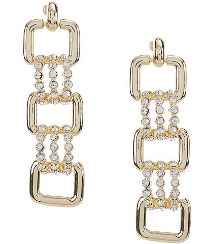 Natasha Accessories Metal Link Linear Earrings