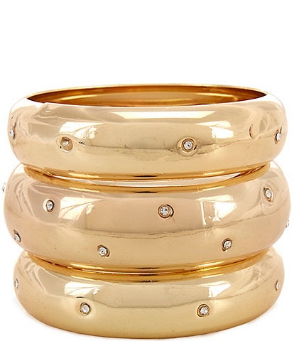 Natasha Accessories Metal Stone Bangle Bracelet Set
