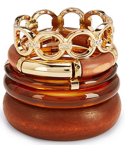 Natasha Accessories Mixed Medium Bangle Bracelet Set
