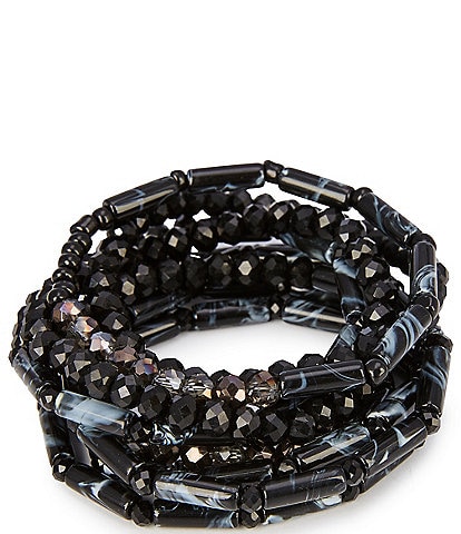 Natasha Accessories Multi Row Bead Stretch Bracelet