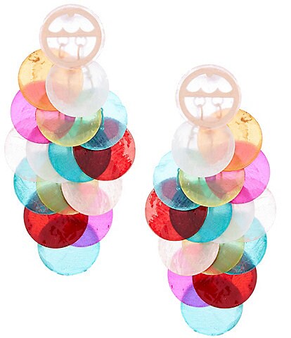 Natasha Accessories Multi Shell Kite Drop Earrings