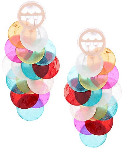 Natasha Accessories Multi Shell Kite Statement Drop Earrings