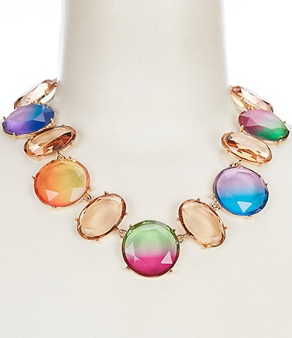 Natasha Accessories Multi Stone Statement Collar Necklace