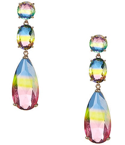 Natasha Accessories Ombre Stone Linear Earrings