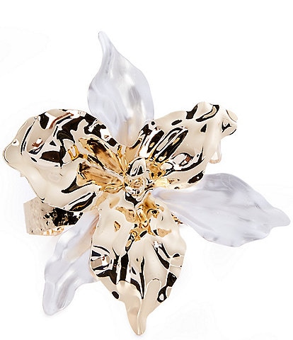 Natasha Accessories Open Flower Cuff Bracelet