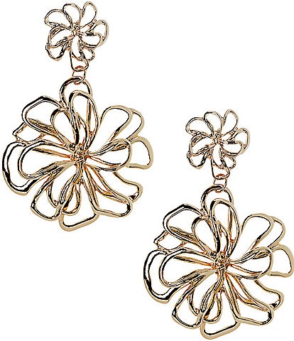 Natasha Accessories Open Flower Drop Earrings