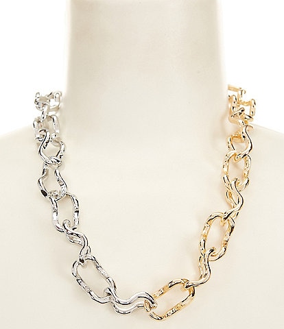 Natasha Accessories Organis Two Tone Chain Link Necklace