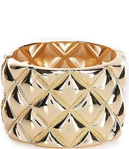 Natasha Accessories Quilted Metal Cuff Bracelet