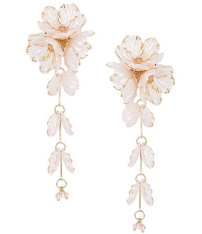 Natasha Accessories Resin Statement Flower Petal Drop Earrings
